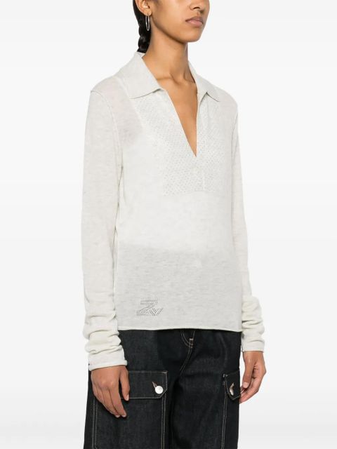 Zadig&Voltaire Sally rhinestone-embellished cashmere jumper - Neutrals