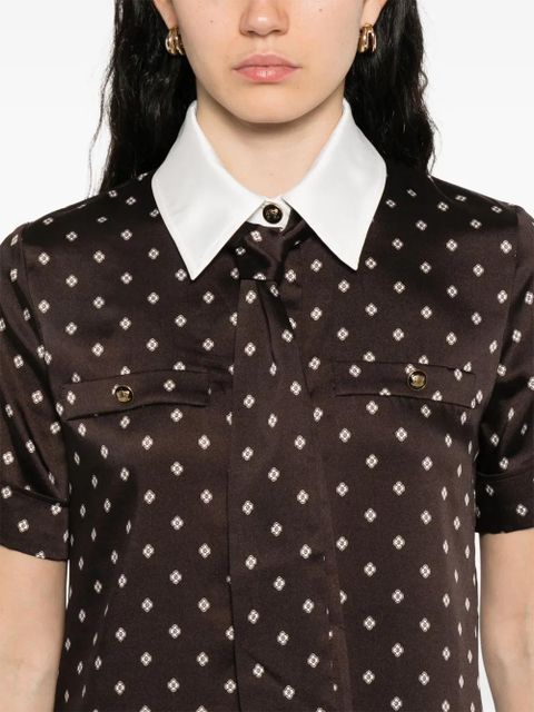 SANDRO geometric-print mini dress - Brown