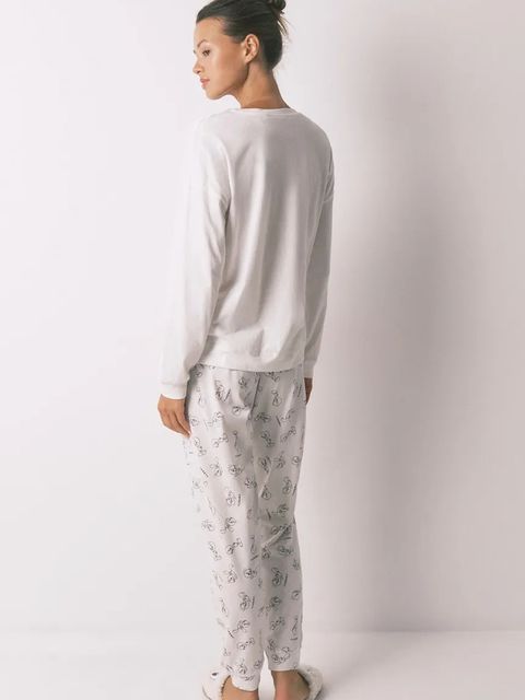 women'secret piżama bawełniana damska kolor beżowy bawełniana 3132125