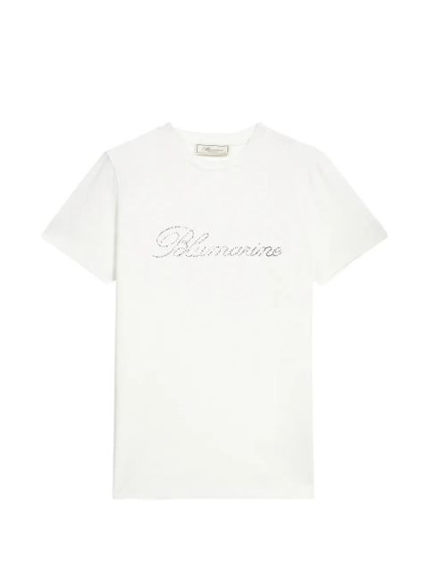 Blumarine logo-embroidered jersey T-shirt - White - zdjęcie produktu nr 1