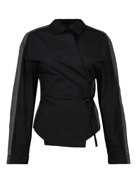 Diesel cotton wrap shirt - Black - zdjęcie produktu nr 1