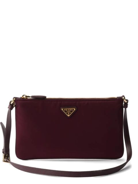 Prada small triangle-logo shoulder bag - Red - zdjęcie produktu nr 1