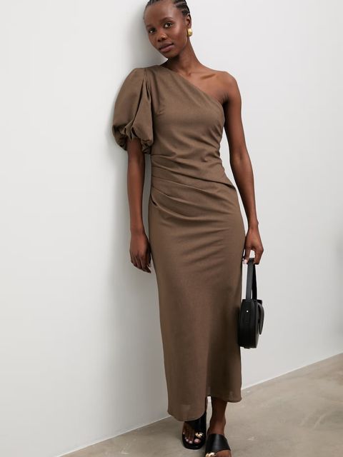 Answear.LAB sukienka z dodatkiem lnu - zdjęcie produktu nr 1