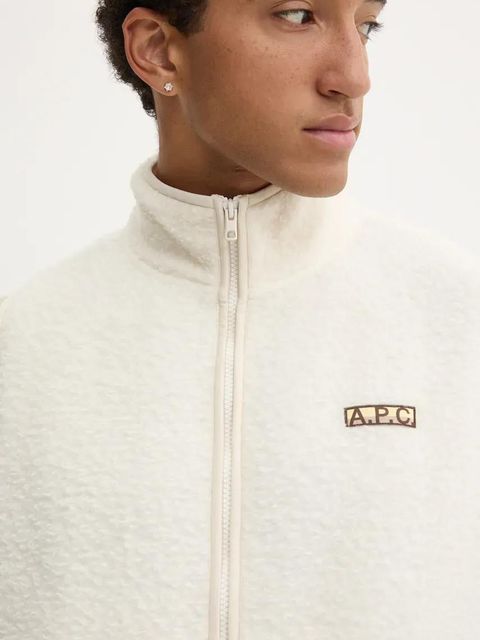 A.P.C. kamizelka blouson sequoia kolor beżowy z aplikacją PSAKA.M02983