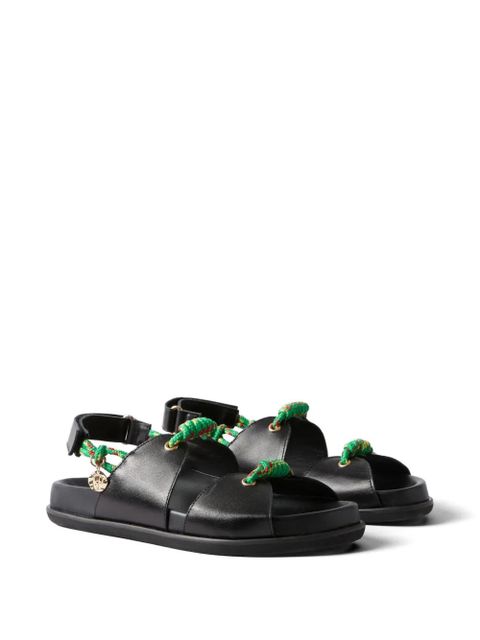 Claudie Pierlot cord charm leather sandals - Black - zdjęcie produktu nr 2