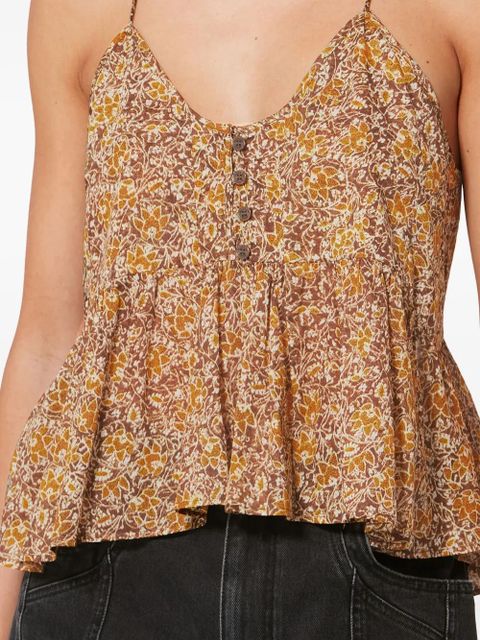 MARANT ÉTOILE LIRHETTA floral-pattern top - Brown