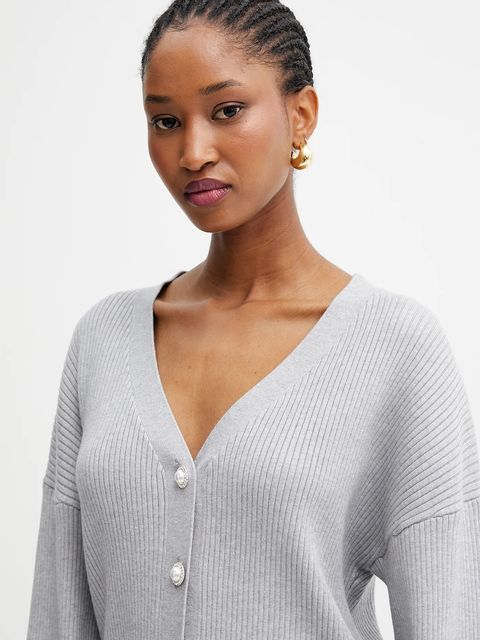 Guess kardigan HANNA damski kolor szary W5YR07 Z2ZK2