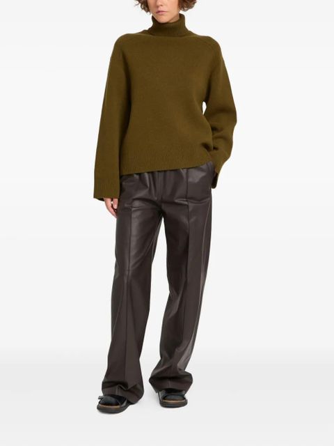 Yves Salomon lamb-leather trousers - Brown