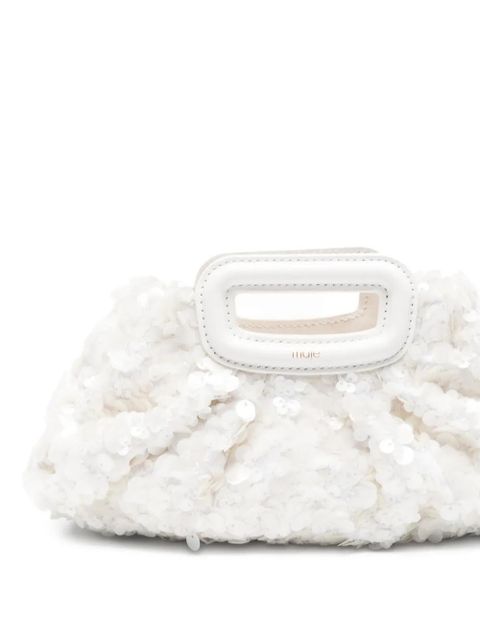 Maje sequin-embellished mini bag - White