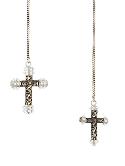 Givenchy double crucifix pendant necklace - Metallic