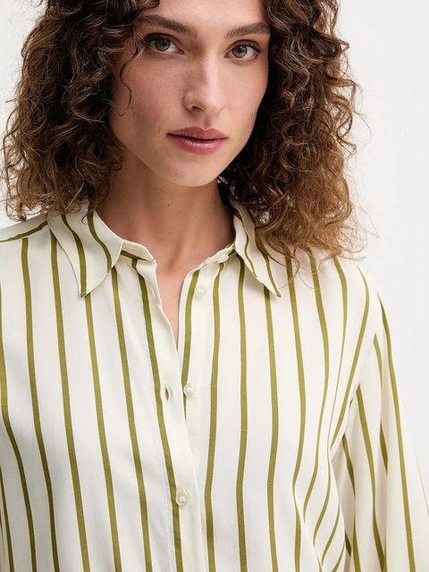 United Colors of Benetton koszula damska kolor beżowy regular z kołnierzykiem klasycznym 5T17DQ0AZ