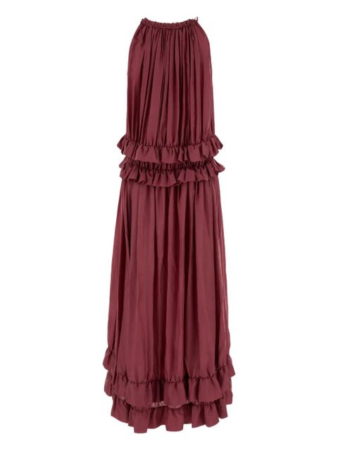 Chloé ruffled-trims midi dress - Red - zdjęcie produktu nr 2