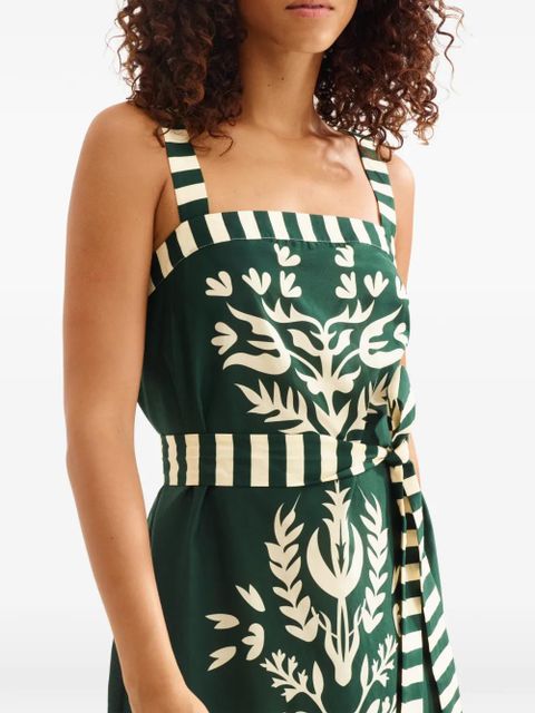 ERES Lakshya floral-print striped midi dress - Green
