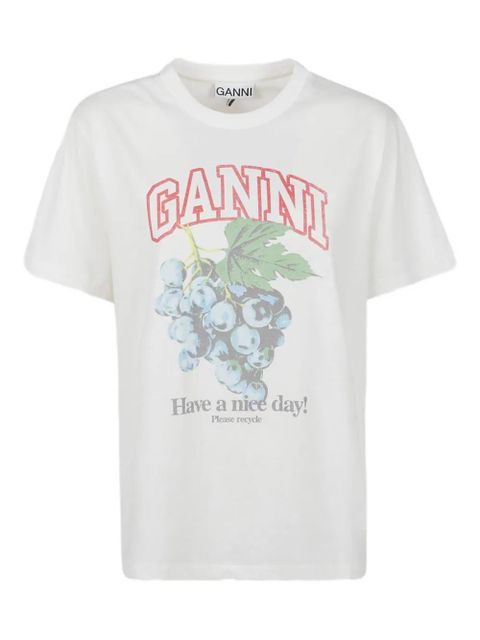 GANNI grapes basic cotton jersey t-shirt - White - zdjęcie produktu nr 1