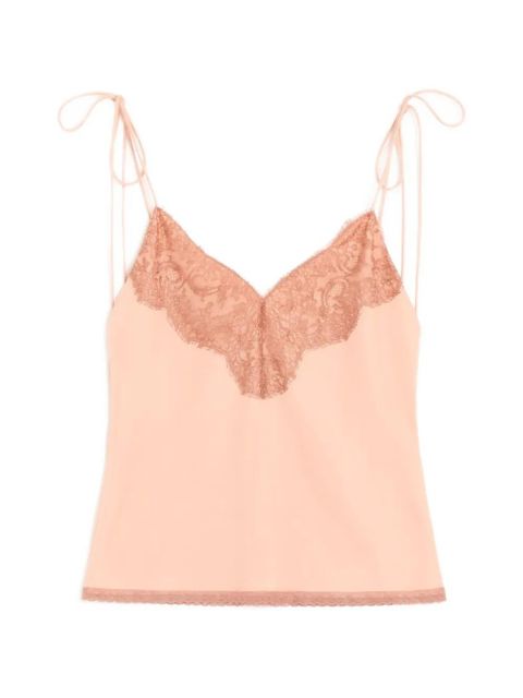 Valentino Garavani lace crepe de chine top - Pink - zdjęcie produktu nr 1