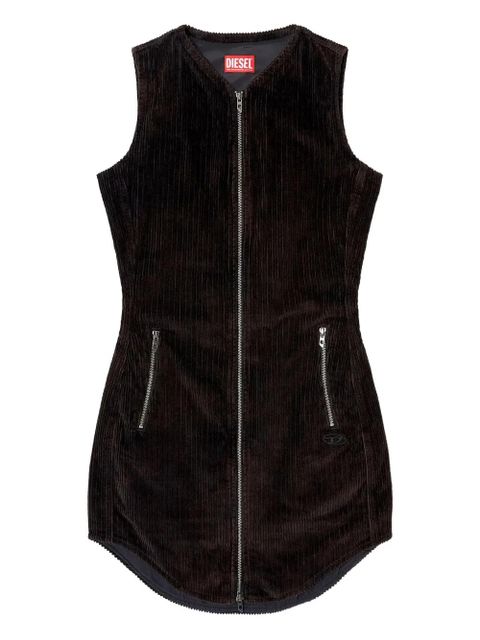 Diesel zip-front corduroy mini dress - Black - zdjęcie produktu nr 1