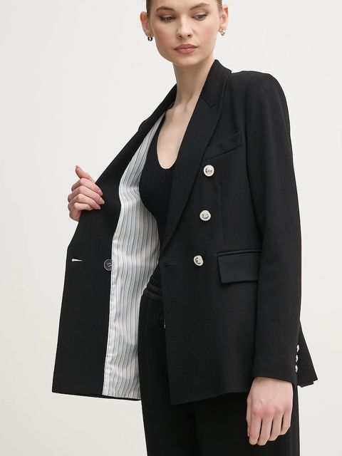 Marc Aurel marynarka kolor czarny dwurzędowa gładka 3903-7020-93391