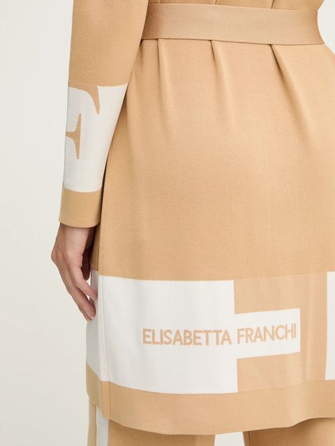 Elisabetta Franchi kardigan damski kolor beżowy lekki MK02S56E2
