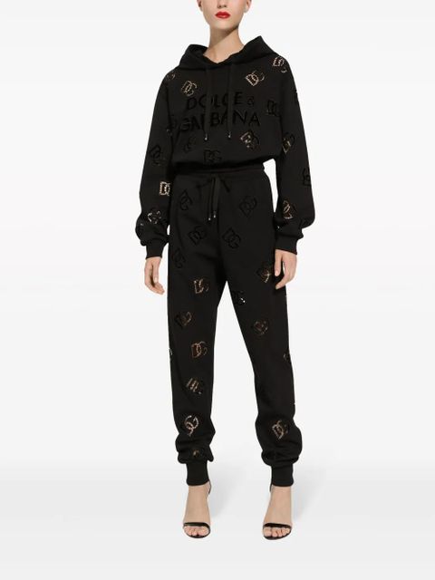Dolce & Gabbana logo-embroidered drawstring-waistband track pants - Black