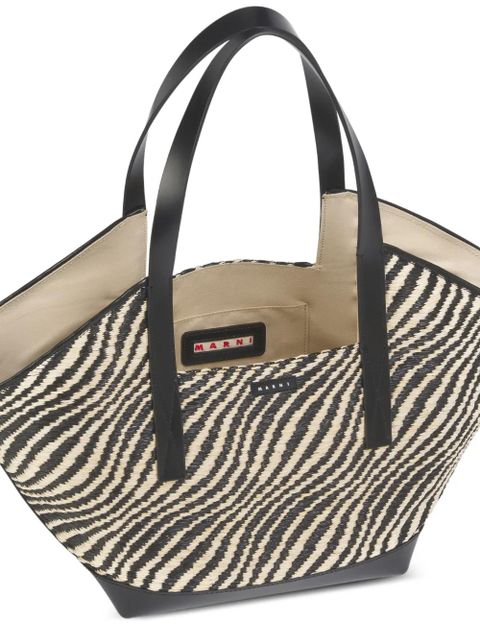 Marni two-tone waves shoulder bag - Black