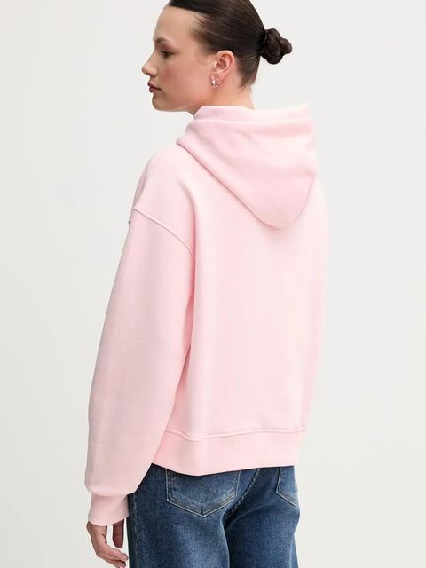 Tommy Jeans bluza bawełniana damska kolor różowy z kapturem DW0DW19414 - zdjęcie produktu nr 2