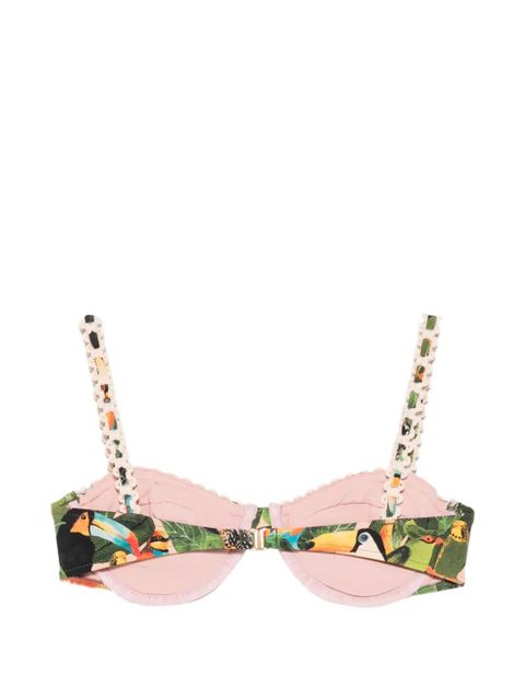 FARM Rio bird-print underwire bikini top - Green - zdjęcie produktu nr 2