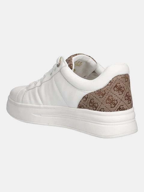 Guess sneakersy skórzane WELLI damskie kolor beżowy FLFWLL FAL12