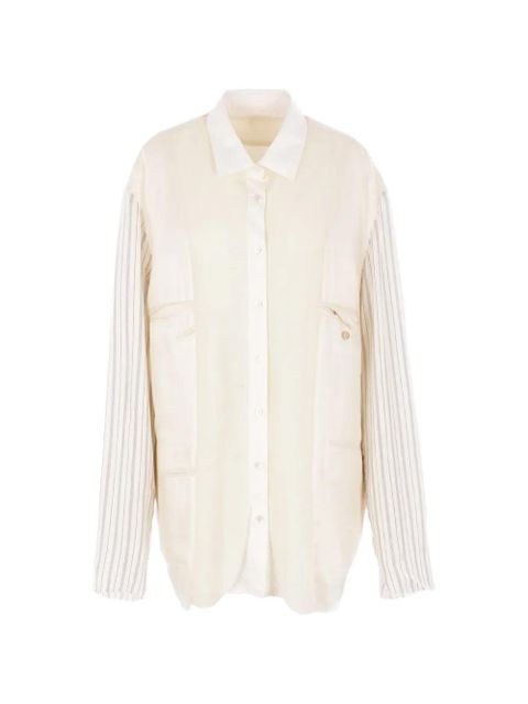 Maison Margiela striped layered overshirt jacket - Neutrals - zdjęcie produktu nr 1