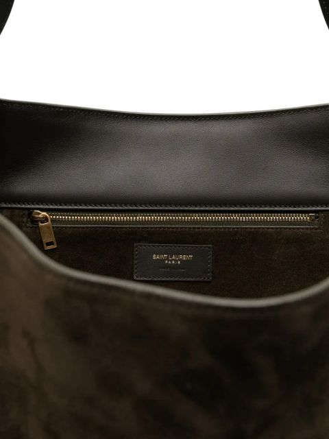 Saint Laurent Le 5 à 7 Bea suede logo-plaque tote bag - Brown