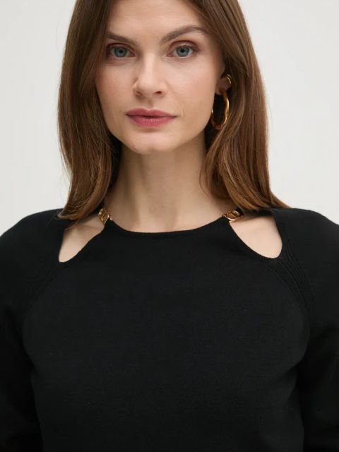 Twinset sweter damski kolor czarny lekki 251TP3490