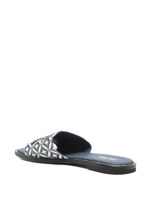 Max Mara geometric-print logo-patch sandals - Blue