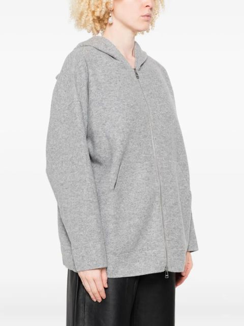 Max Mara zip-up wool-blend hoodie - Grey