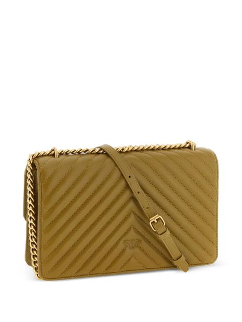 PINKO Love One Classic sheepskin cross body bag - Green