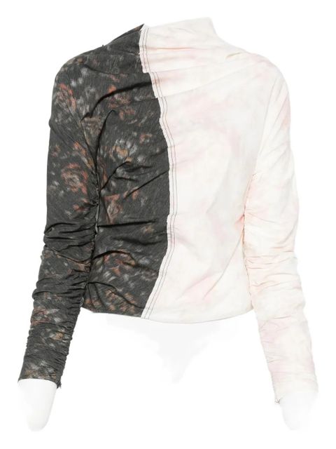 GANNI gathered panelled blouse - Neutrals