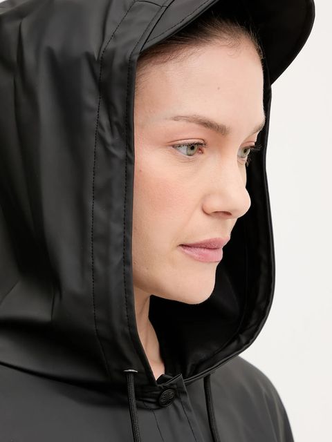 Rains kurtka 12040 A-Line Longer W Jacket kolor czarny przejściowa 12040