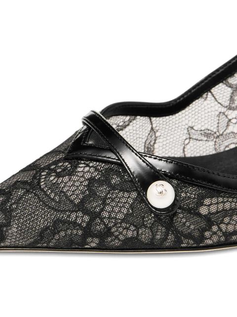 Jimmy Choo 45 mm Amita lace-embellishment pumps - Black