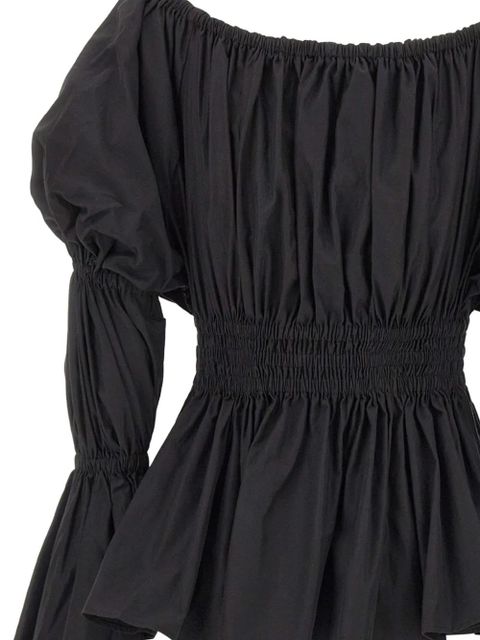 Blumarine puffed-sleeve elasticated-waist blouse - Black