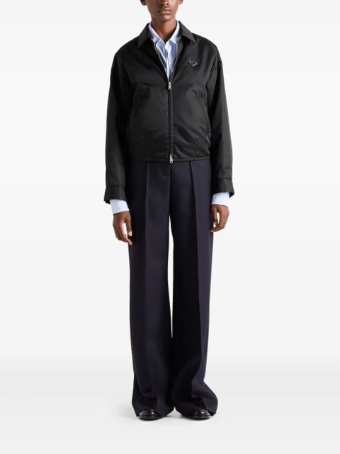 Prada triangle-logo shirt-collar shirt jacket - Black - zdjęcie produktu nr 2