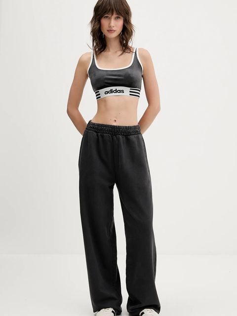 adidas Originals top welurowy Winterized kolor czarny JW7282 - zdjęcie produktu nr 2