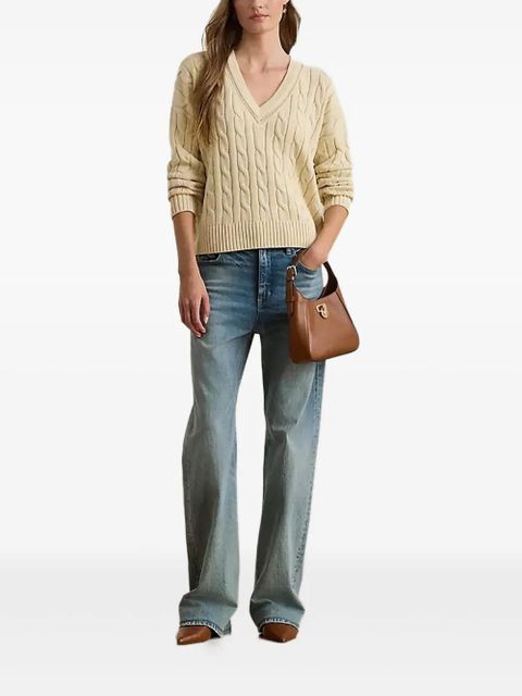 Lauren Ralph Lauren Cricket cable-knit V-neck sweater - Neutrals - zdjęcie produktu nr 2