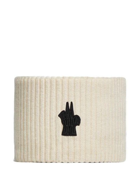 Moncler Grenoble logo-patch ribbed headband - Neutrals - zdjęcie produktu nr 1