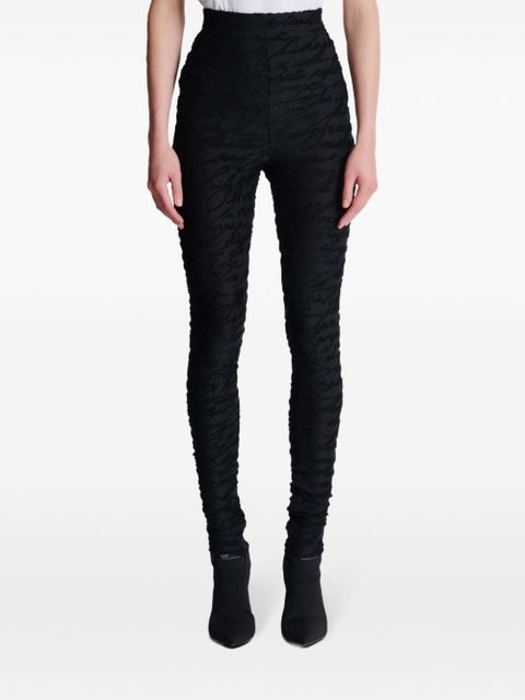Balmain monogram-jacquard legging - Black