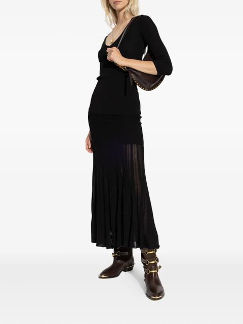 ISABEL MARANT ribbed V-neck top - Black - zdjęcie produktu nr 2