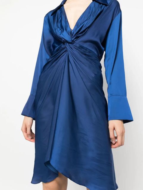 Zadig&Voltaire Rozo twisted V-neck midi dress - Blue