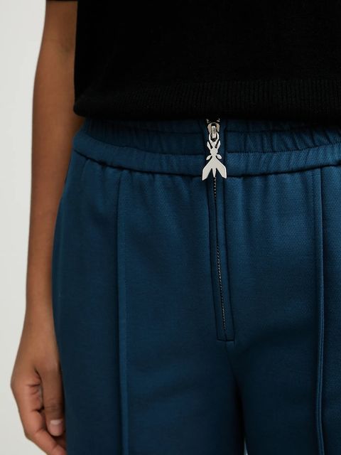 Patrizia Pepe spodnie damskie kolor niebieski szerokie high waist 8P0813 A715