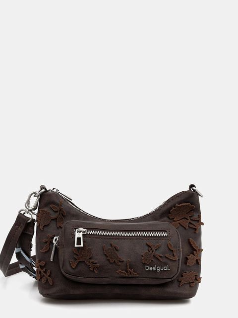 Desigual torebka STENCIL FLOWER ME kolor brązowy 25WAXPB9 - zdjęcie produktu nr 1