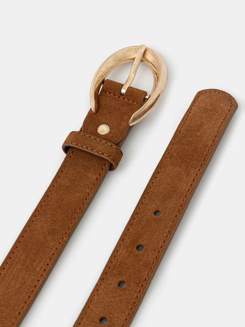 Answear.LAB pasek zamszowy damski kolor brązowy