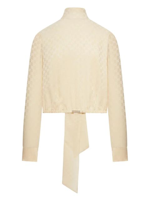 Gucci jacquard silk top - Neutrals - zdjęcie produktu nr 2