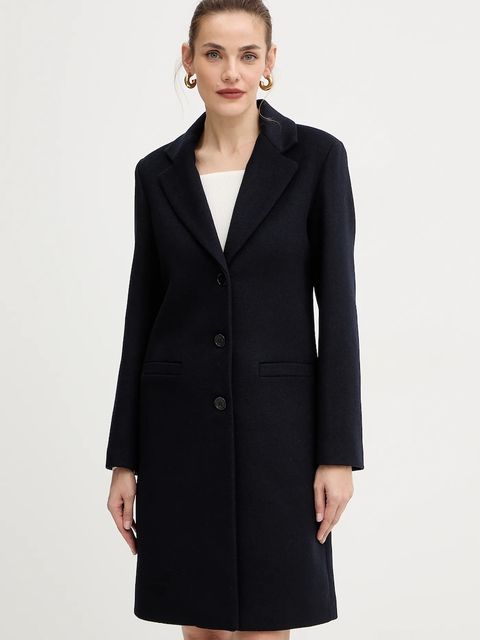 Liu Jo płaszcz z dodatkiem wełny kolor granatowy MF5149 T165A - zdjęcie produktu nr 1