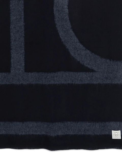 TOTEME monogram-print scarf - Blue